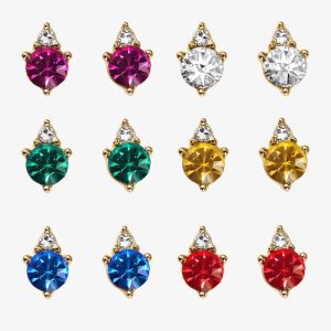 6 Ζευγάρια Σκουλαρίκια Hidden Gems - 47625